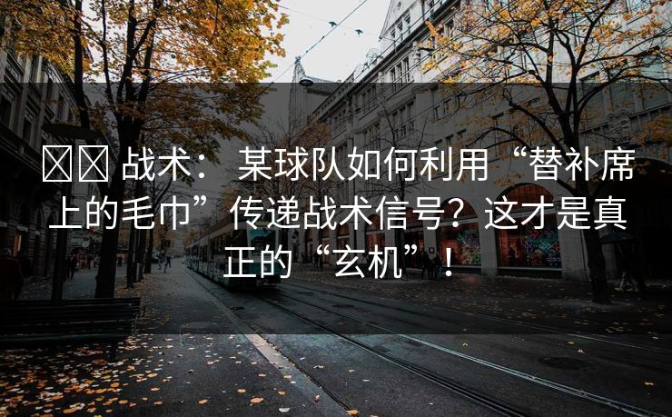 ⚔️ 战术： 某球队如何利用“替补席上的毛巾”传递战术信号？这才是真正的“玄机”！
